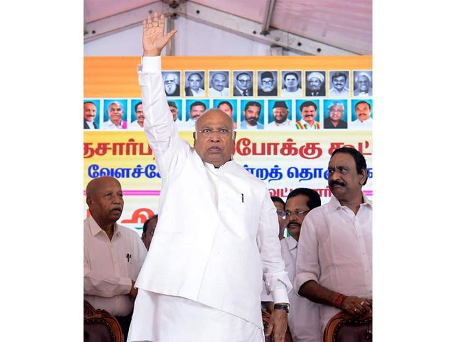 Image from: Congress President Kharge hopeful of UDF win in Kerala, DMK alliance victory in Tamil Nadu after Exit Polls
