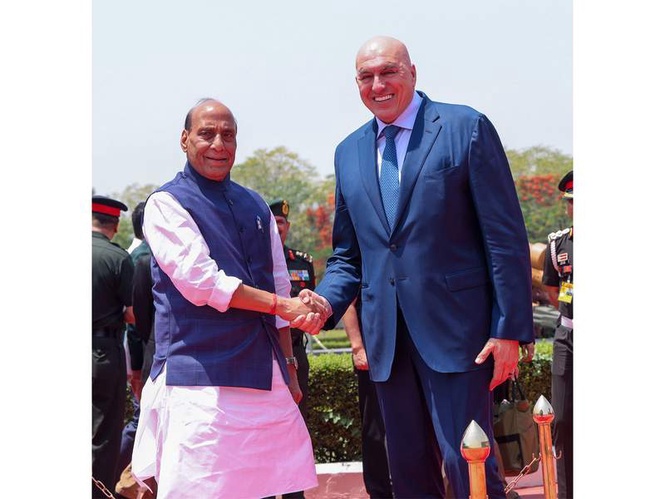 Image from: Defence Minister Rajnath Singh and his Italian counterpart Guido Crosetto hold wide ranging talks, discuss West Asia situation