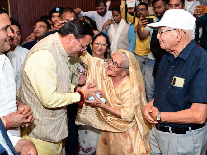 Image from: Uttarakhand CM Dhami hails elderly as 'strong roots of society' at Haldwani event