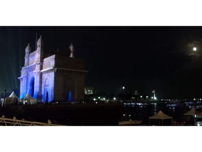 Image from: Mumbai's Gateway of India shines under moonlight on Buddha Purnima evening