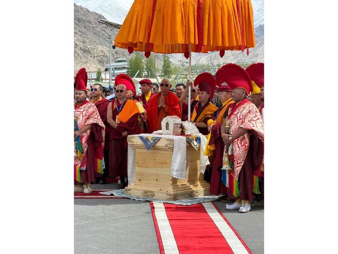 Image from: Immense delight: PM Modi hails inauguration of sacred Buddha relics exposition in Leh