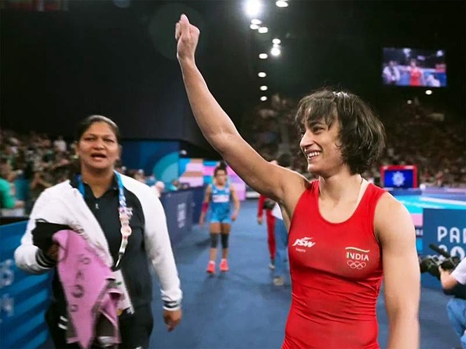 Image from: "I myself am one of those six victims who filed a complaint": Vinesh Phogat launches fresh attack on former WFI chief Brij Bhushan Sharan Singh