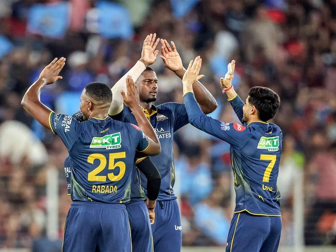 Image from: Holder, Rabada, Siraj help GT restrict PBKS to 163/9 in Ahmedabad