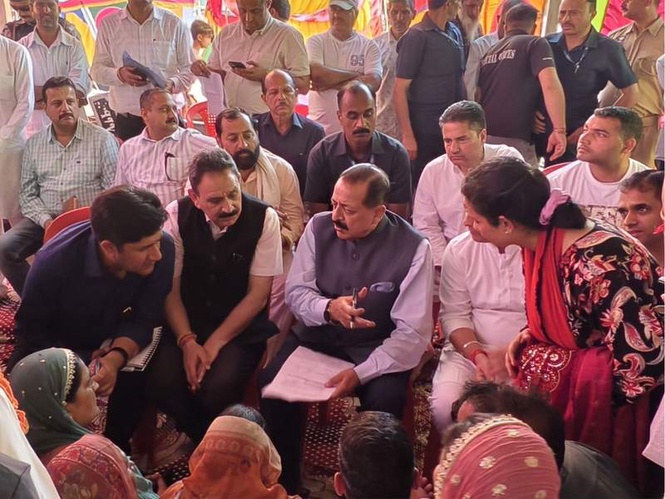 Image from: J-K: Union Minister Jitendra Singh listens to public grievances in Udhampur