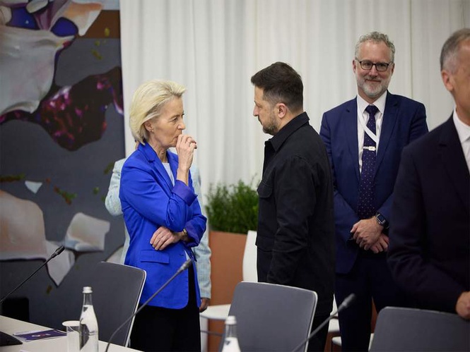 Image from: Ukraine President, EU Commission President hold talks on European support loan