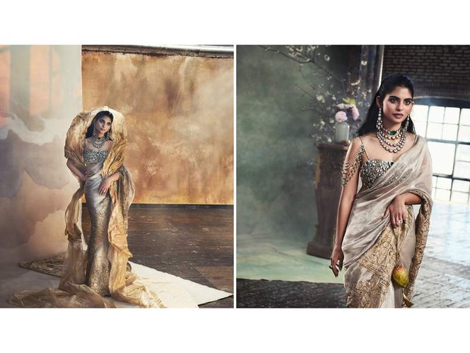 Image from: Met Gala 2026: Isha Ambani brings touch of art in sculpted Gaurav Gupta sari, carries mango in hand