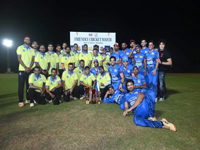 Image from: Public servants shine as GST and customs Amateur Team defeat Mumbai Heroes in "Fit India Hit India" friendly cricket match