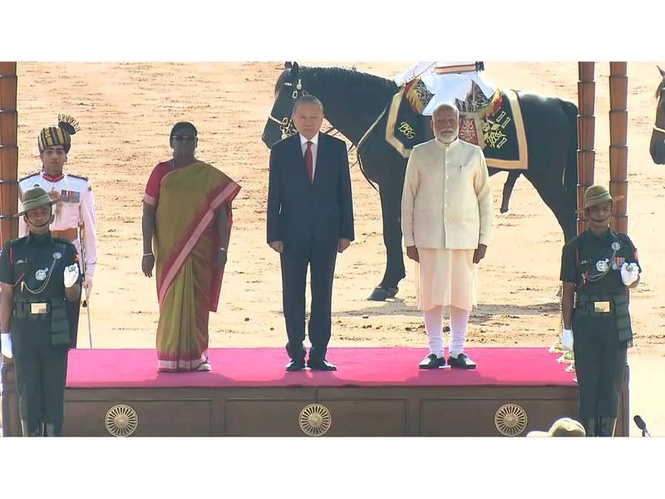 Image from: Vietnam President To Lam accorded ceremonial welcome at Rashtrapati Bhavan on maiden State Visit to India