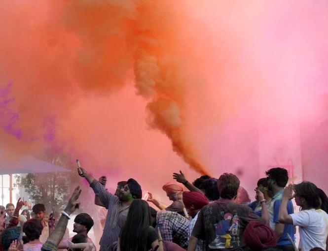 Image from: Delhi Holi clash: 18 charged under unlawful assembly, rioting, SC/ST Act; 2 absconding