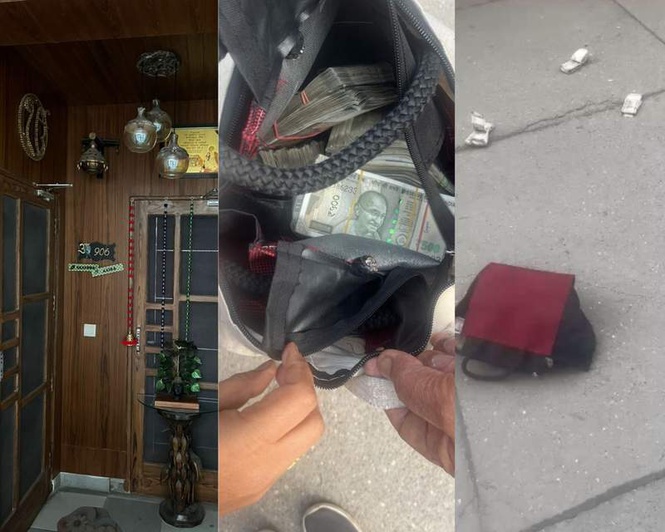 Image from: ED raids Mohali high-rise linked to CM Mann’s aide; Rs 500 notes fly around after bags thrown from ninth floor