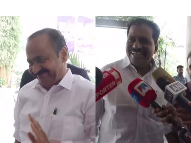 Image from: Hectic parleys on CM selection in Congress camp in Keralam, Satheesan and other senior leaders meet central observers