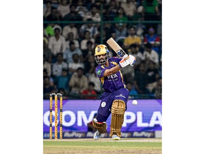 Image from: KKR skipper Rahane hails centurion Allen, spinners after win over DC