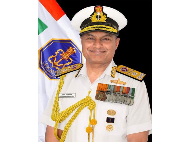 Image from: Vice Admiral Krishna Swaminathan appointed as New Navy Chief; Admiral Tripathi retires May 31