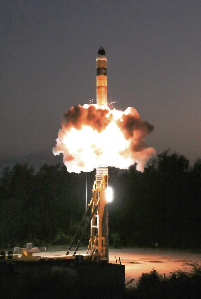 Image from: India conducts flight trial of advanced variant of Agni missile