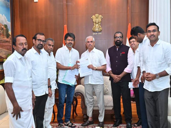 Image from: TVK chief Vijay expected to meet Tamil Nadu Governor soon after Arlekar conveys time for meeting