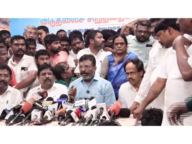 Image from: Tamil Nadu: VCK chief says 'long-term political perspective' core reason behind extending support to TVK