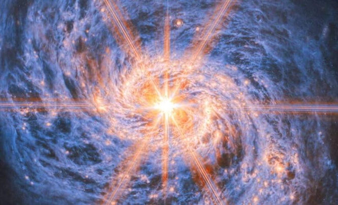 Image from: 45 Million Light-Years Away, Scientists Finally Captured the Violent Heart of a Galaxy Being Consumed by Its Own Black Hole