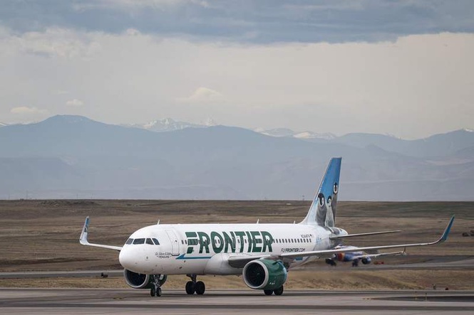 Image from: Frontier Airline plane hits person who trespassed on runway at Denver Airport
