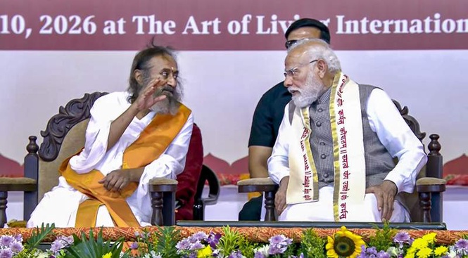 Image from: PM Modi hails Art of Living’s service ethos, calls for collective action for developed India