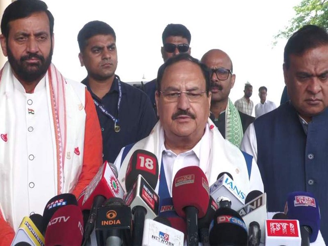 Image from: "Backed by support of 102 MLAs": JP Nadda after Himanta Biswa Sarma elected as NDA leader in Assam