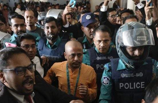 Image from: Bangladesh High Court rejects bail petition of detained Hindu monk Chinmoy Das