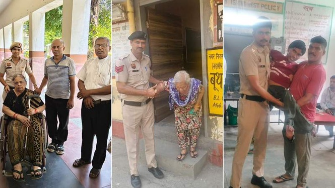 Image from: Sonepat police help elderly and specially-abled voters as peaceful MC polling concludes