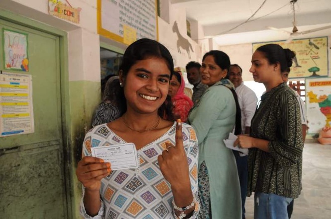 Image from: Largely peaceful Haryana local body polls see 54.5% voter turnout