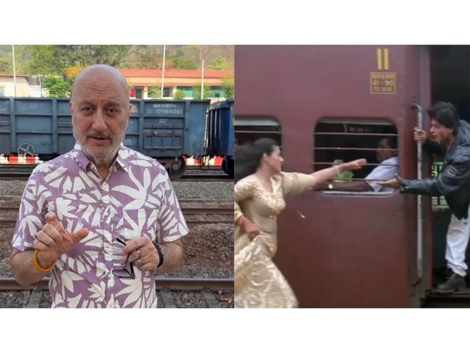 Image from: Anupam Kher revisits iconic DDLJ railway track, urges govt to turn it into tourist spot