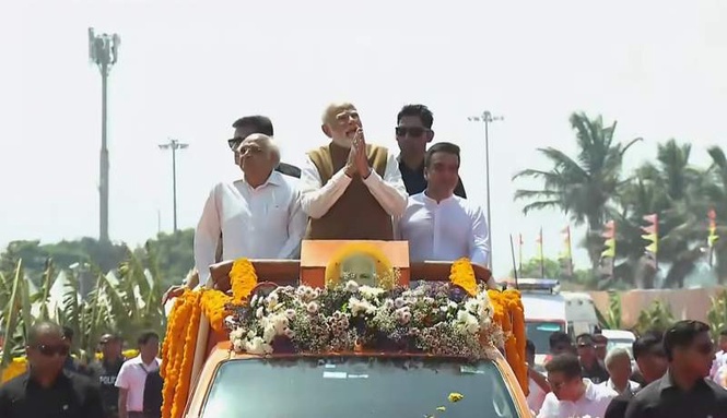 Image from: Somnath Amrut Mahotsav: PM Modi holds roadshow in Gujarat’s Somnath