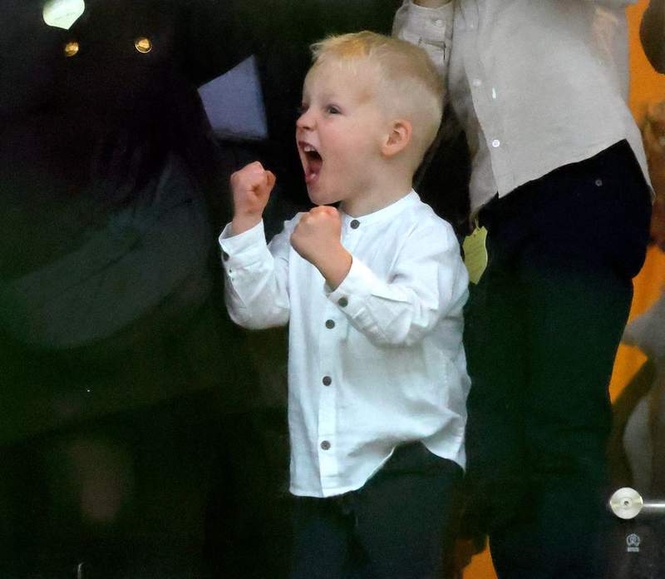 Image from: Lucas Tindall shows boisterous side on family day out