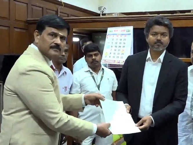 Image from: TVK MLA Prabhakar files nomination for Tamil Nadu Assembly Speaker in presence of CM Vijay