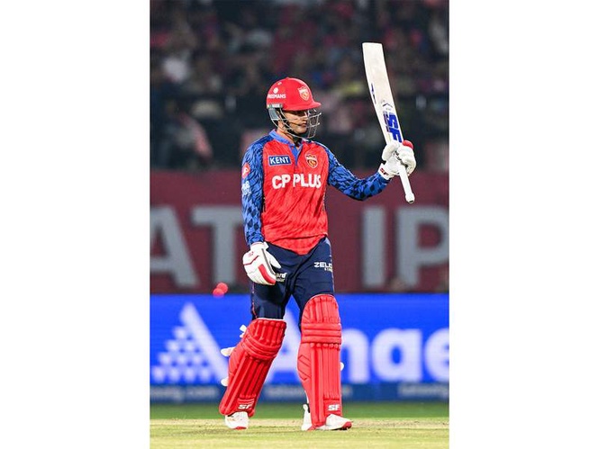 Image from: Shreyas, Priyansh shine as PBKS set 211 runs target for DC