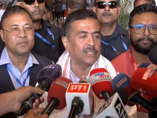 Image from: "Learned a lot from Himanta Biswa Sarma, very down to earth person": West Bengal CM Suvendu Adhikari arrives in Assam for CM's swearing-in ceremony