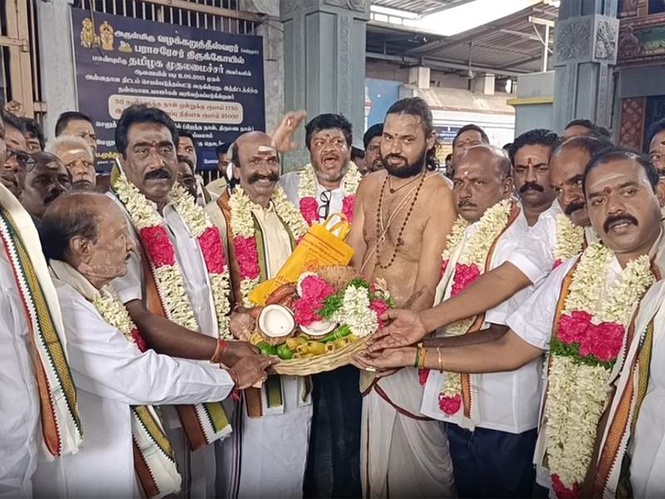 Image from: TN: AIADMK cadres organise special prayers, abhishekams and annadhanam on EPS' 72nd b'day