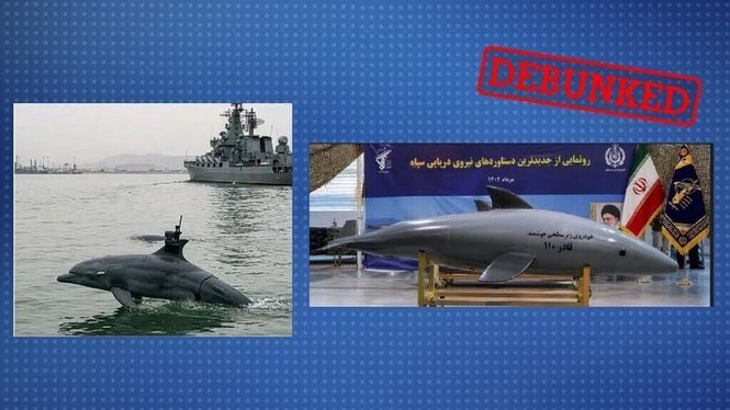 Image from: These images do not prove that Iran has unveiled kamikaze dolphin drones