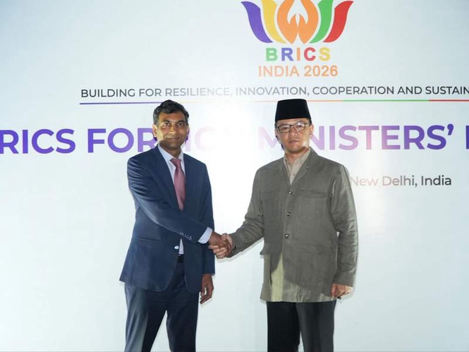 Image from: Indonesian FM Sugiono arrives in India for BRICS Foreign Ministers’ Meeting