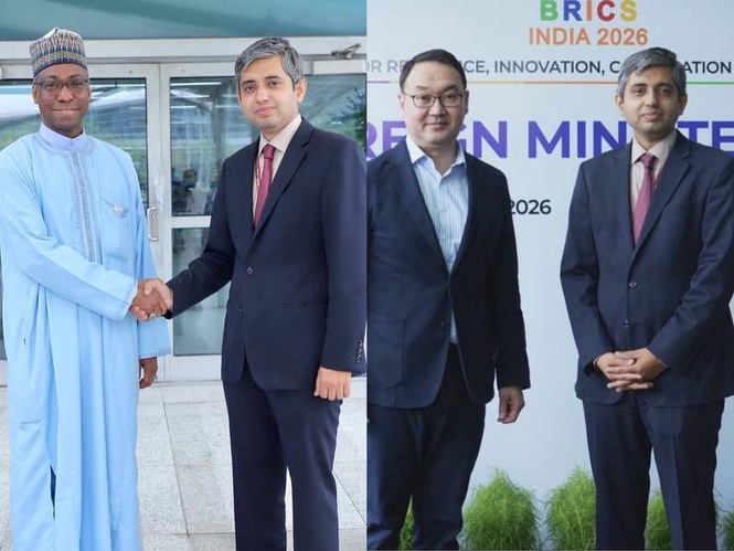 Image from: Kazakhstan’s First Dy FM, Permanent Secy of Nigeria MFA arrive in India for BRICS Foreign Ministers’ meet