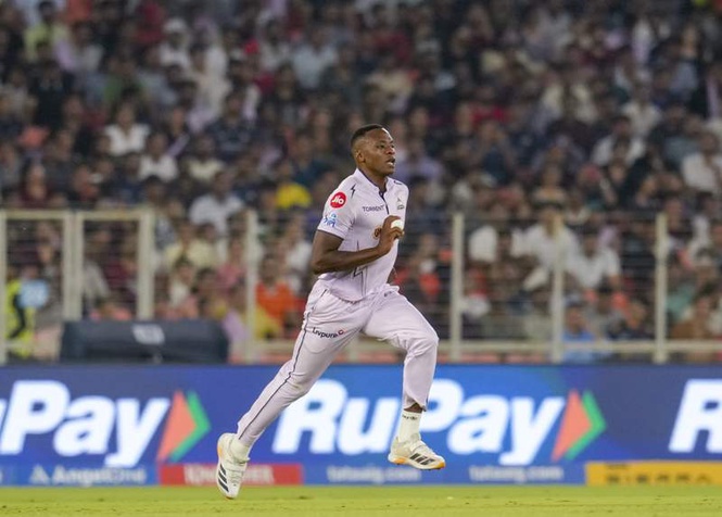 Image from: No fear, fast hands makes one hell of a combination: GT pace spearhead Rabada on Sooryavanshi