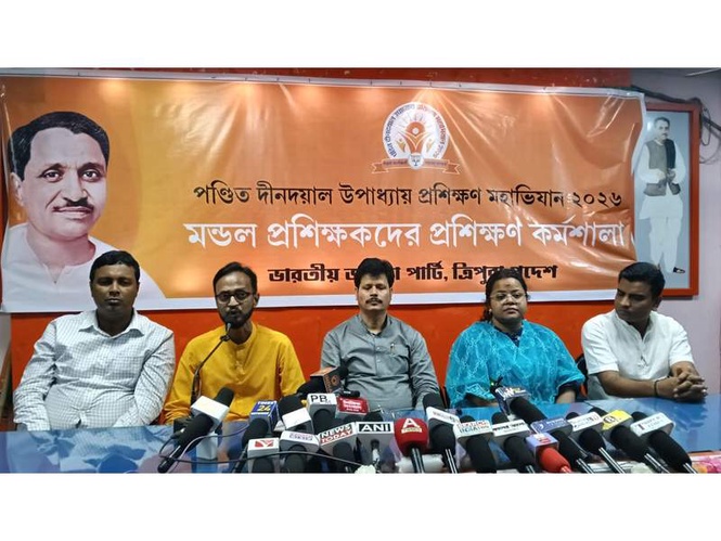 Image from: Tripura BJP holds press meet on Prashikshan Mahabhiyan 2026 and Mandal Trainers' Workshop