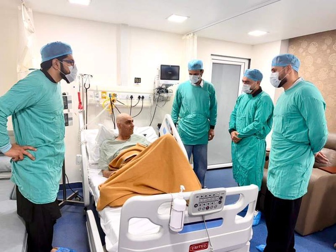 Image from: Mohammad Nabi, Rashid Khan visit Shapoor Zadran in Greater Noida hospital