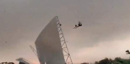 Image from: Man thrown 50 ft into air as powerful storm lashes UP’s Bareilly