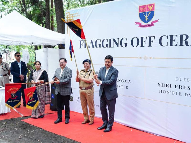 Image from: Meghalaya CM Conrad Sangma flags off new fleet of police vehicles in Shillong