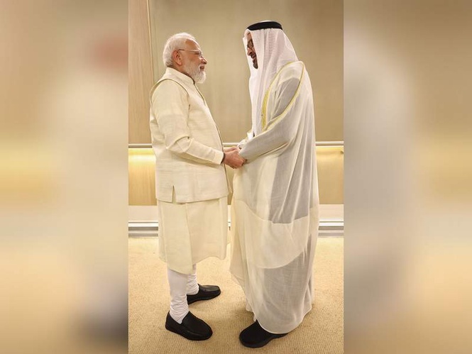 Image from: "Brotherly" welcome: PM Modi touches down in Abu Dhabi amidst special diplomatic gesture