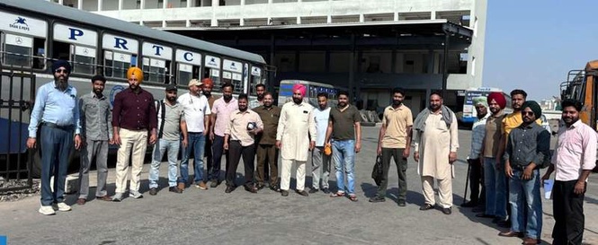Image from: Punjab roadways, Punbus and PRTC contract workers hold gate rallies