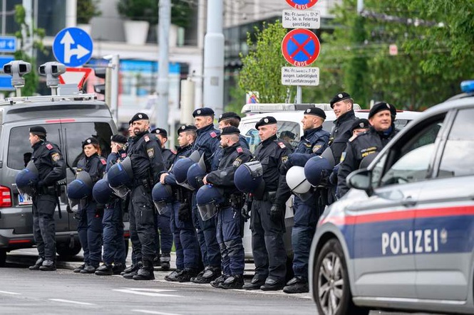 Image from: Fourteen pro-Palestinian protesters arrested before Eurovision final