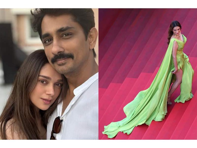 Image from: Siddharth can't stop gushing over Aditi Rao Hydari's 2026 Cannes red carpet look
