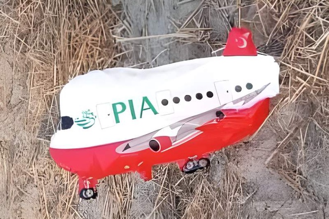 Image from: Panic in Hoshiarpur village after Pakistani aircraft-shaped balloon found in fields
