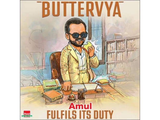 Image from: Amul celebrates Saif Ali Khan's 'Kartavya' with 'Buttervya' topical
