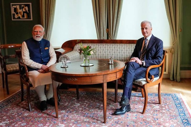 Image from: PM Modi meets Norwegian PM, to attend Nordic-Indian Summit in Oslo