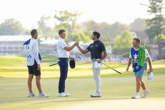 Image from: Ludvig Aberg says what it was really like to play with Aaron Rai on Sunday at Aronimink